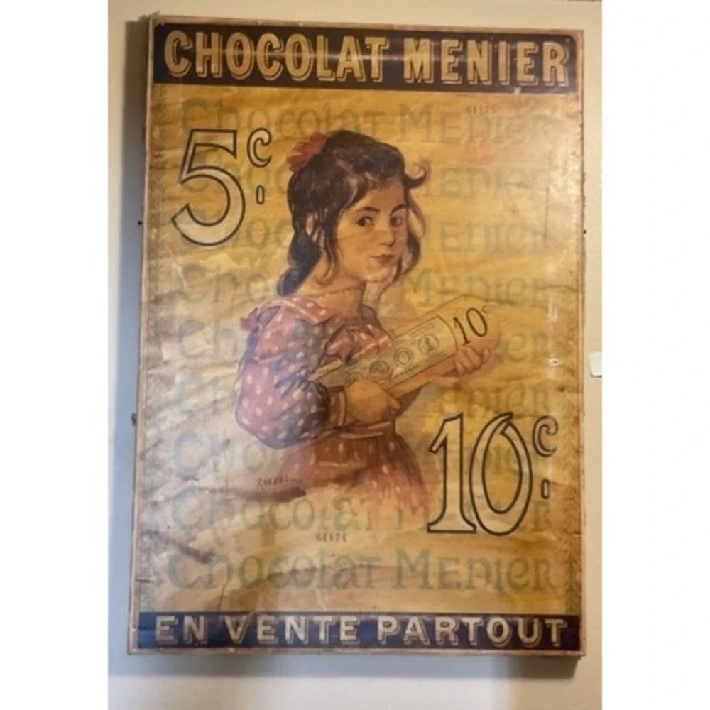 Vintage Frech Chocolat Menier En Vintage Poster Partout‎ Girl Repro 26
